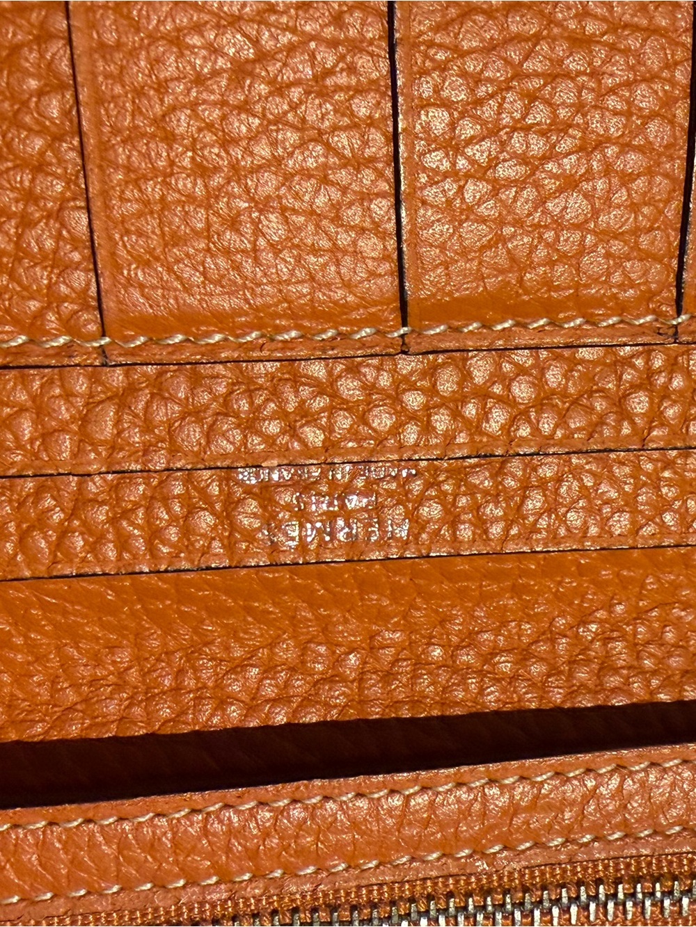 Hermes Cognac Brown Togo Leather Wallet with Silver H Closure - Picture 7 of 14